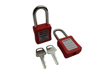 Lockout Tagout Padlock Set of 2 This Keyed alike Lockout Padlock Set of 3 is designed specifically for use in Lockout/Tagout applications. They Come complete with 2 keys that have unique matching key numbers. These locks are compact yet rugged and have a body that is tough, Durable and ultra lightweight that make them ideal for use in harsh industrial environments. Features Keyed Alike with 2 keys with unique matching key numbers Permanent write-on labels for individual markings. Key retaining design ensure padlock is not left unlocked. 6-pin precision machined keys for extra security. Shackle length of 40mm.